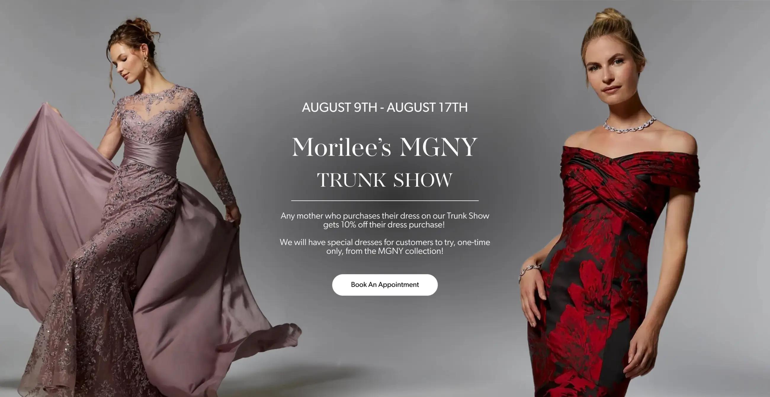 Desktop Morilee's MGNY Trunk Show Banner